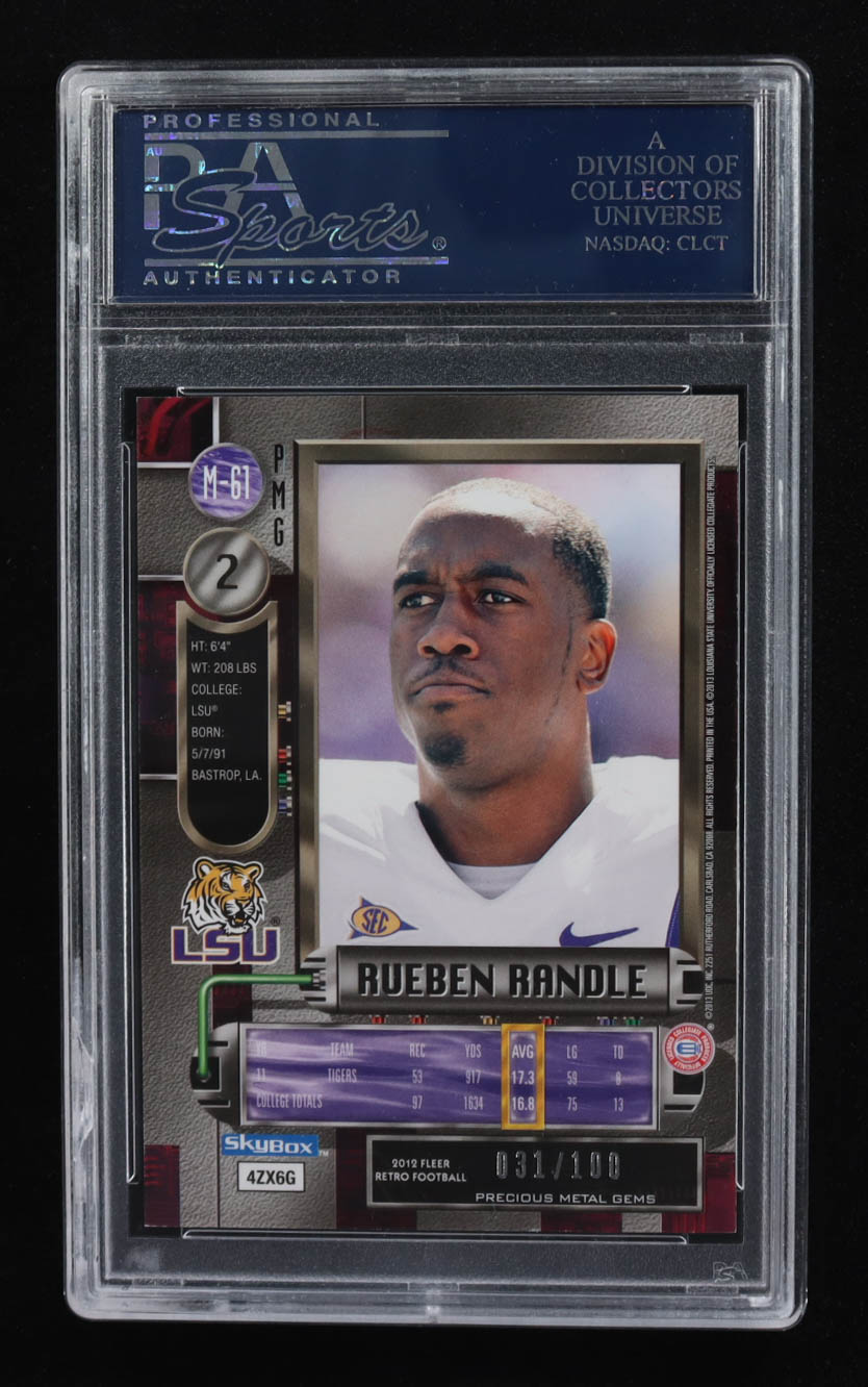 Rueben Randle 2012 Fleer Retro Metal Universe Precious Metal Gems Red #M61 RC #31/100 (PSA 8) at PristineAuction.com Rueben Randle 2012 Fleer Retro Metal Universe Precious Metal Gems Red #M61 RC #31/100 (PSA 8) at PristineAuction.com