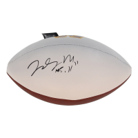 Jacory Croskey-Merritt Signed Commanders Logo Football with Inscription (PSA) at PristineAuction.com