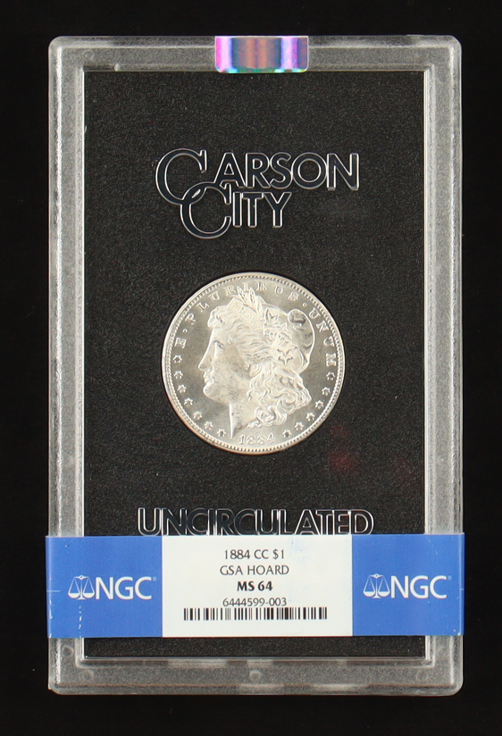 1884-CC Morgan Silver $1 Dollar - Carson City - GSA Hoard (NGC MS64) at PristineAuction.com 1884-CC Morgan Silver $1 Dollar - Carson City - GSA Hoard (NGC MS64) at PristineAuction.com