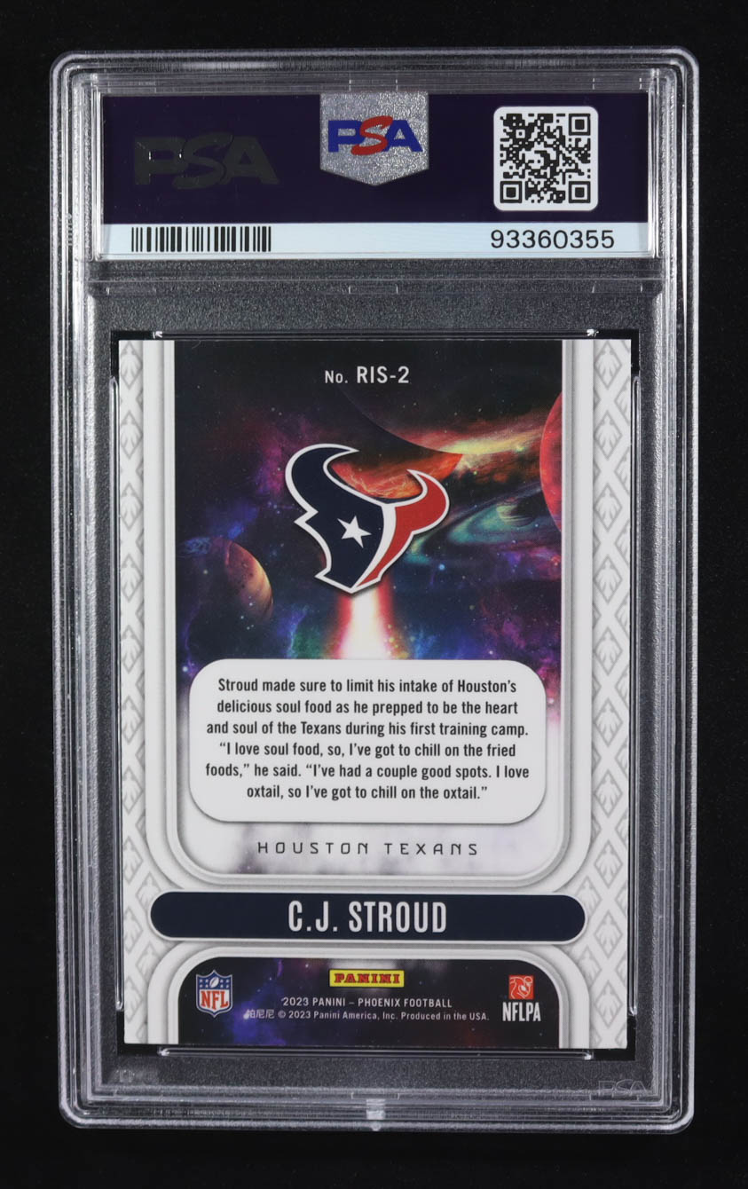 CJ Stroud 2023 Panini Phoenix Rookie Rising #2 RC (PSA 10) at PristineAuction.com CJ Stroud 2023 Panini Phoenix Rookie Rising #2 RC (PSA 10) at PristineAuction.com