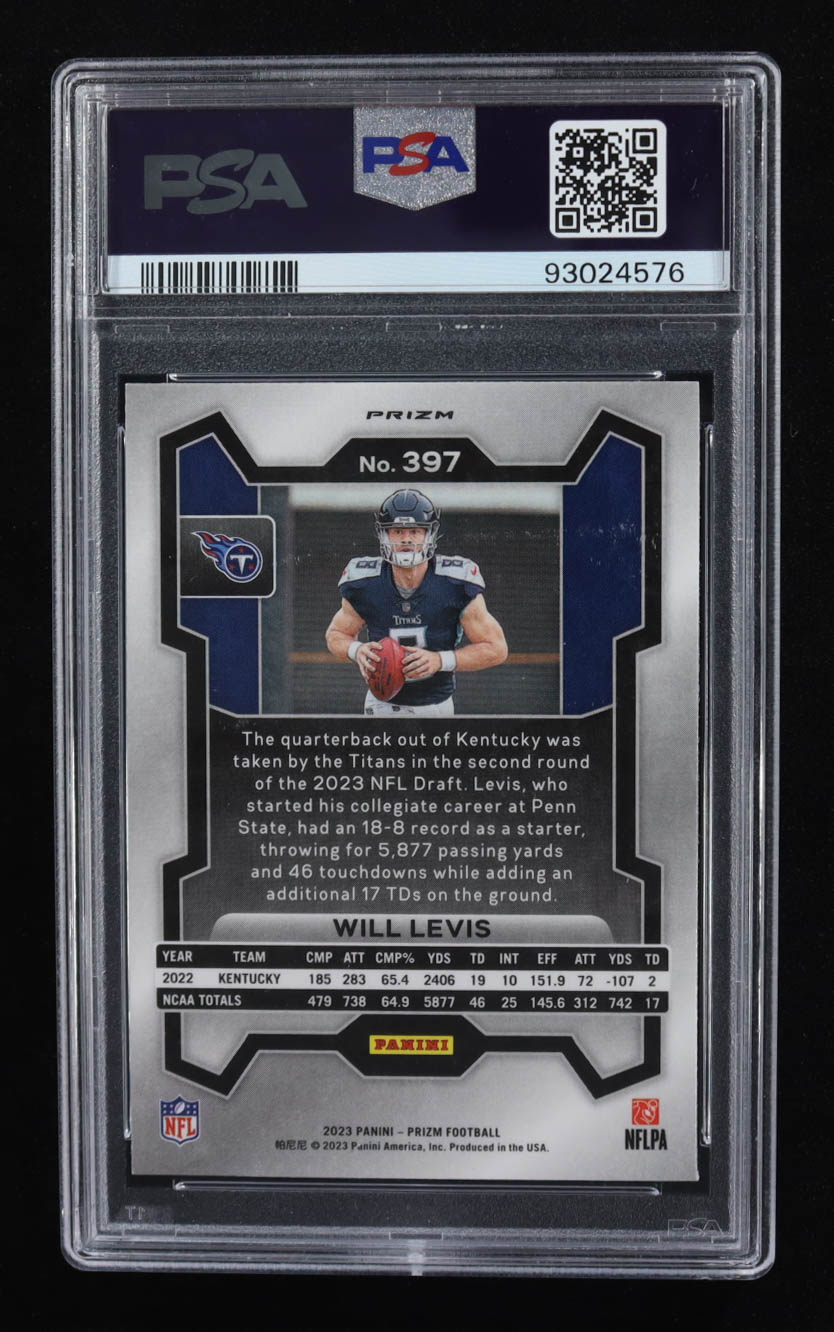 Will Levis 2023 Panini Prizm Prizms Green Wave #397 RC (PSA 10) at PristineAuction.com Will Levis 2023 Panini Prizm Prizms Green Wave #397 RC (PSA 10) at PristineAuction.com