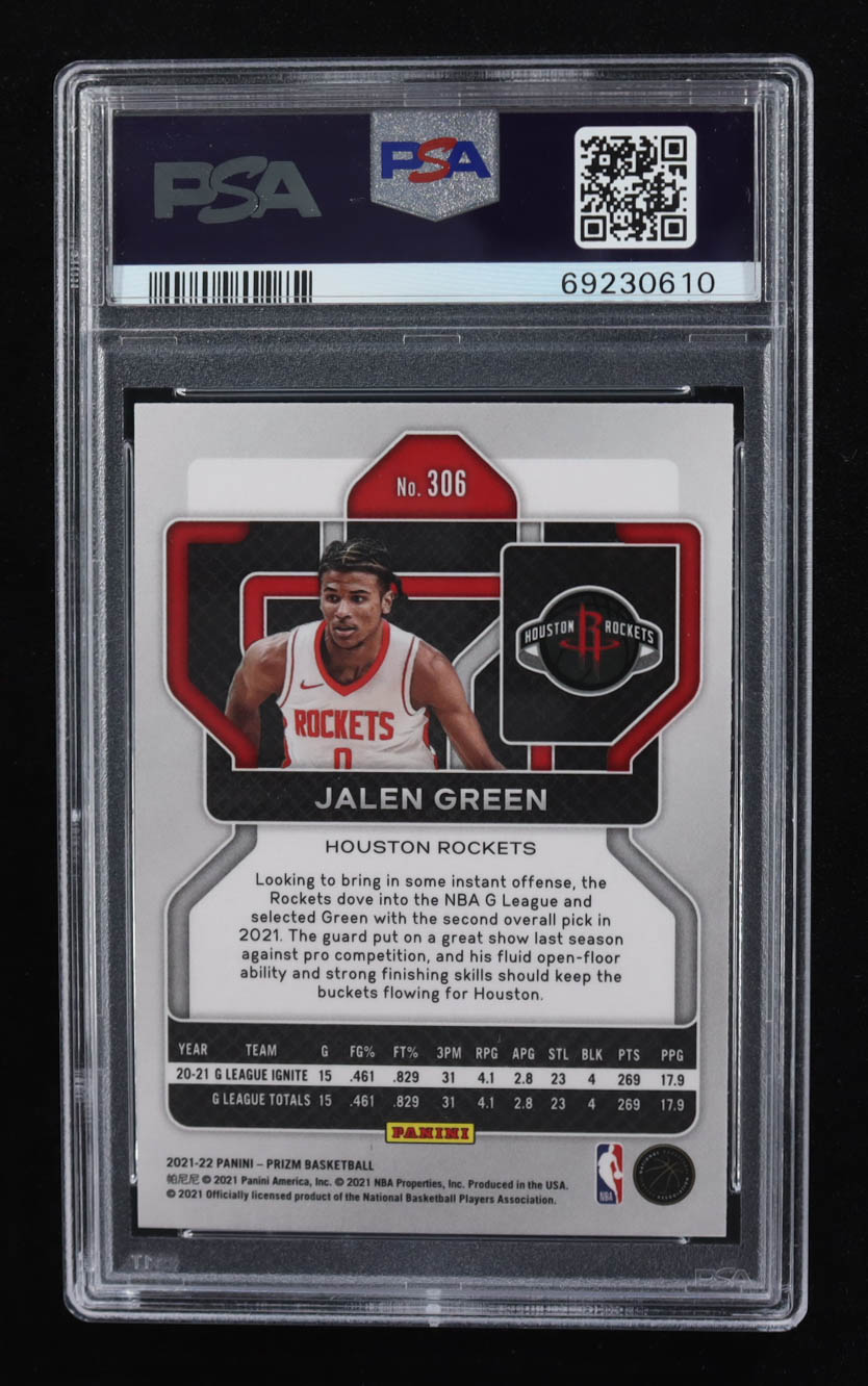 Jalen Green 2021-22 Panini Prizm #306 RC (PSA 10) at PristineAuction.com Jalen Green 2021-22 Panini Prizm #306 RC (PSA 10) at PristineAuction.com