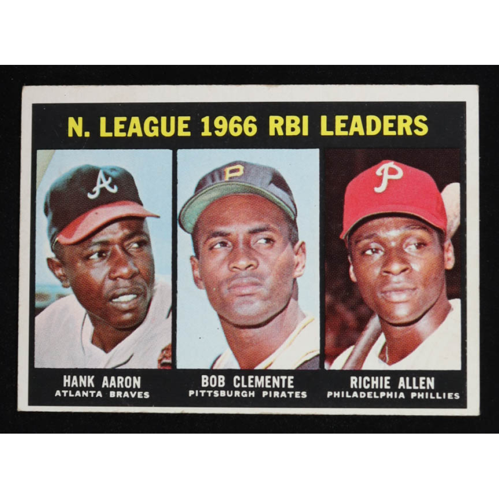 Hank Aaron / Bob Clemente / Richie Allen 1967 Topps NL RBI Leaders #242 at PristineAuction.com