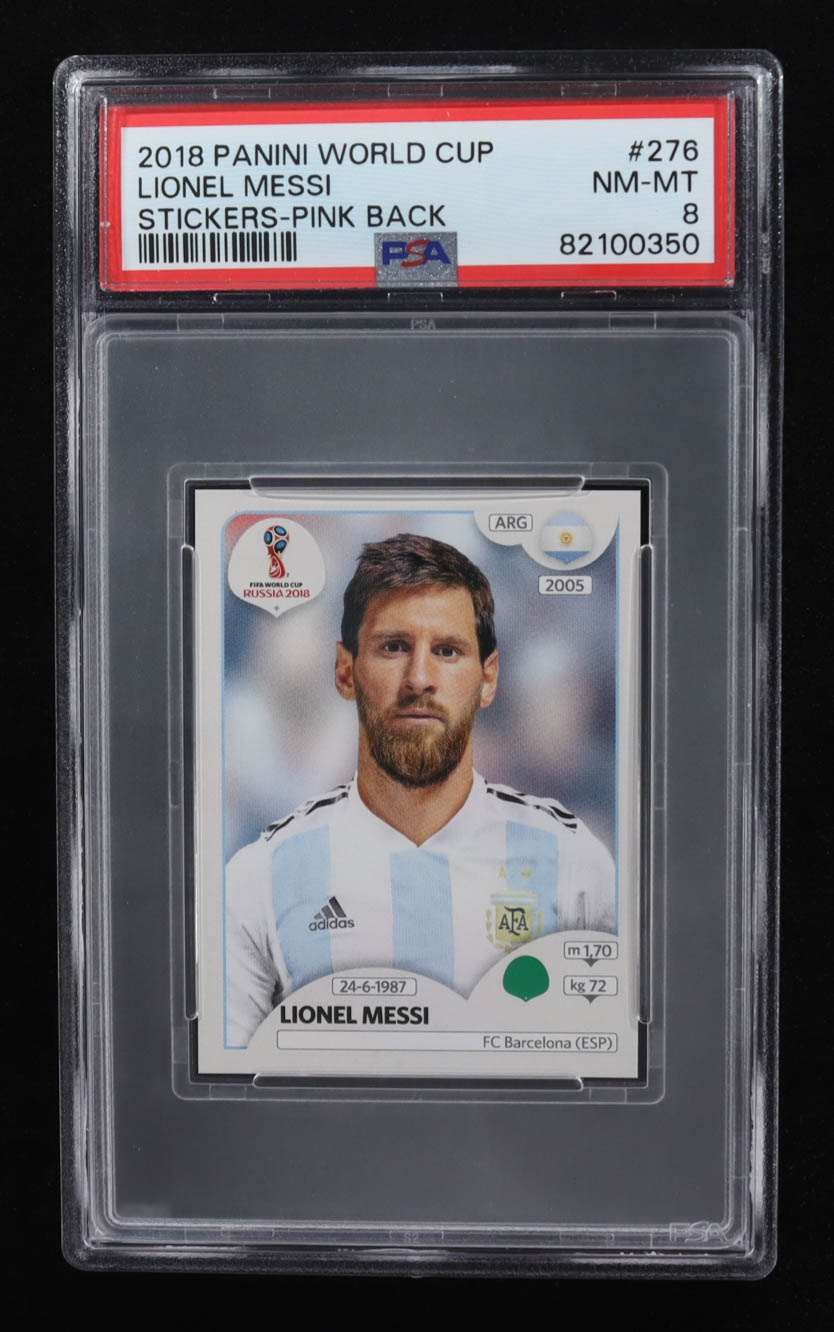 Lionel Messi 2018 Panini World Cup Stickers 670 #276 (PSA 8) at PristineAuction.com Lionel Messi 2018 Panini World Cup Stickers 670 #276 (PSA 8) at PristineAuction.com