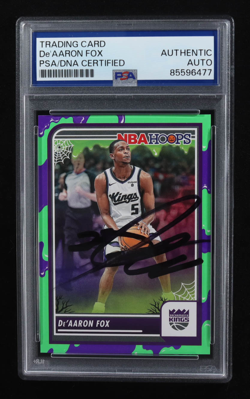 De'Aaron Fox Signed 2023-24 Hoops Haunted Hoops #199 (PSA) at PristineAuction.com De'Aaron Fox Signed 2023-24 Hoops Haunted Hoops #199 (PSA) at PristineAuction.com