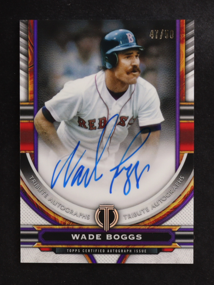 Wade Boggs 2023 Topps Tribute Autographs Purple #TAWBO #47/50