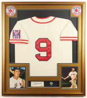 Ted Williams Signed Custom Framed Cut Display with Jersey & Williams Pin (PSA) at PristineAuction.com