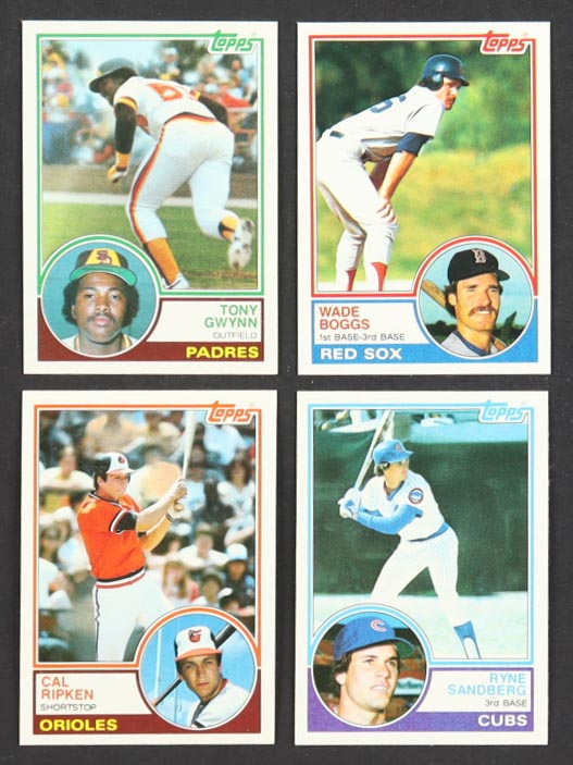 1983 Topps Baseball Complete Set Of (792) Cards With Ryne Sandberg RC #83, Cal Ripken #163, Tony Gwynn RC #482 & Wade Boggs RC #498 at PristineAuction.com 1983 Topps Baseball Complete Set Of (792) Cards With Ryne Sandberg RC #83, Cal Ripken #163, Tony Gwynn RC #482 & Wade Boggs RC #498 at PristineAuction.com