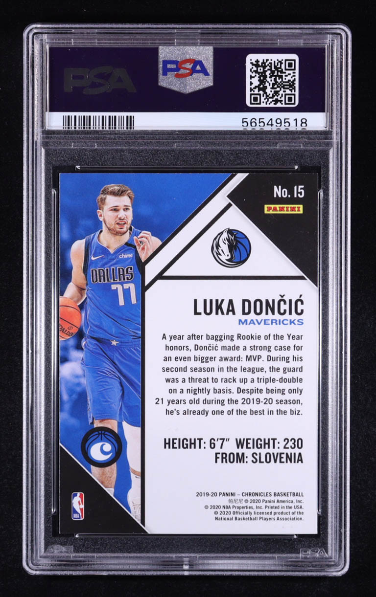 Luka Doncic 2019-20 Panini Chronicles Pink #15 (PSA 10) at PristineAuction.com Luka Doncic 2019-20 Panini Chronicles Pink #15 (PSA 10) at PristineAuction.com