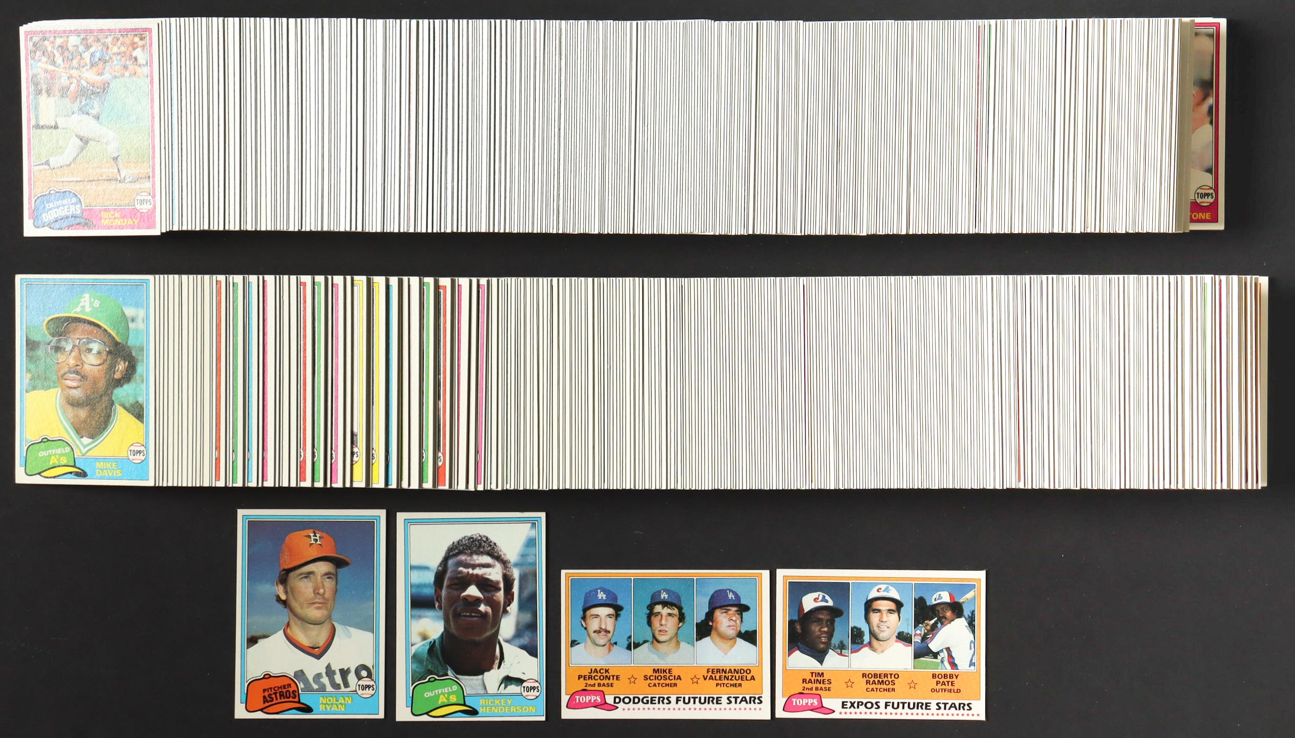 1981 Topps Baseball Complete Set of (726) Cards with Jack Perconte / Mike Scioscia / Fernando Valenzuela #302 RC, Nolan Ryan #240, Rickey Henderson #261, Kirk Gibson #315 at PristineAuction.com 1981 Topps Baseball Complete Set of (726) Cards with Jack Perconte / Mike Scioscia / Fernando Valenzuela #302 RC, Nolan Ryan #240, Rickey Henderson #261, Kirk Gibson #315 at PristineAuction.com
