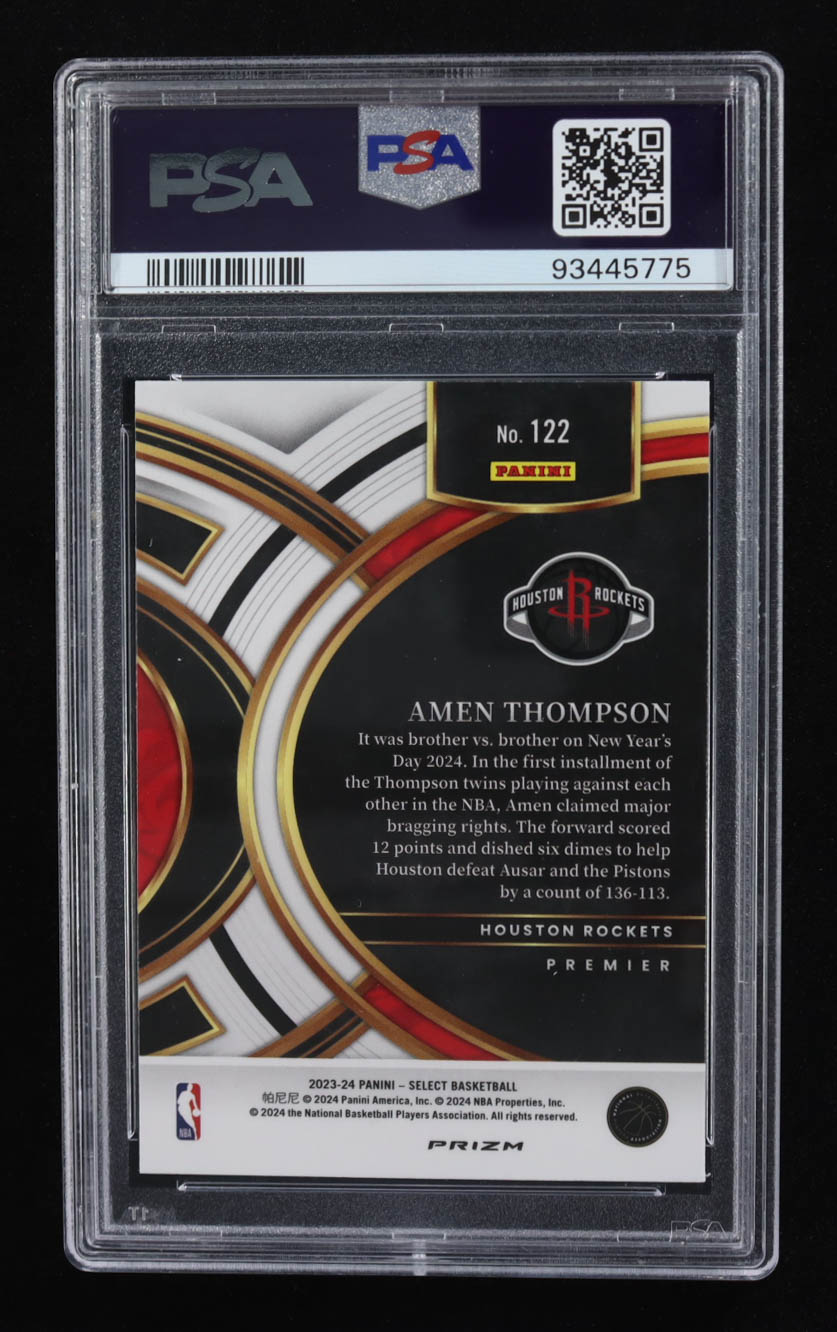 Amen Thompson 2023-24 Select Prizms Silver #122 RC (PSA 10) at PristineAuction.com Amen Thompson 2023-24 Select Prizms Silver #122 RC (PSA 10) at PristineAuction.com