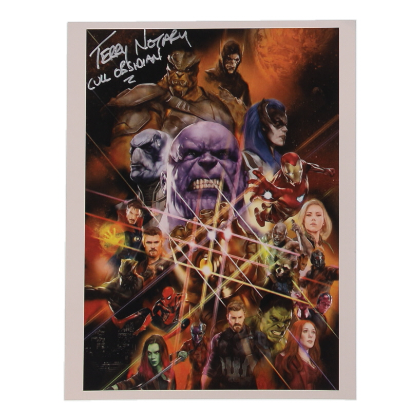 Terry Notary Signed "Avengers: Infinity War" 8.5x11 Poster Inscribed "Cull Obsidian" (JSA) at PristineAuction.com Terry Notary Signed "Avengers: Infinity War" 8.5x11 Poster Inscribed "Cull Obsidian" (JSA) at PristineAuction.com
