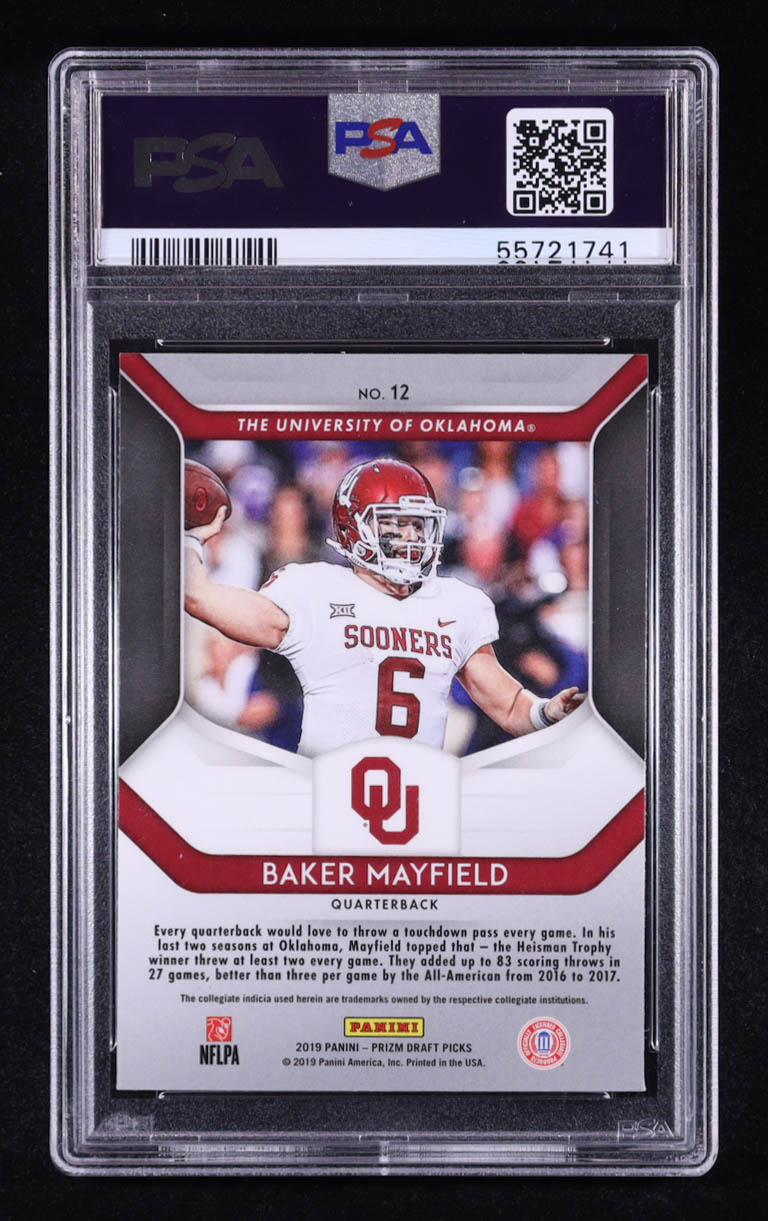 Baker Mayfield 2019 Panini Prizm Draft Picks #12 RC (PSA 10) at PristineAuction.com Baker Mayfield 2019 Panini Prizm Draft Picks #12 RC (PSA 10) at PristineAuction.com