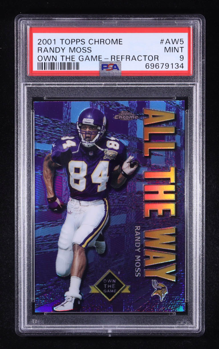 Randy Moss 2001 Topps Chrome Own the Game #AW5 (PSA 9) at PristineAuction.com Randy Moss 2001 Topps Chrome Own the Game #AW5 (PSA 9) at PristineAuction.com