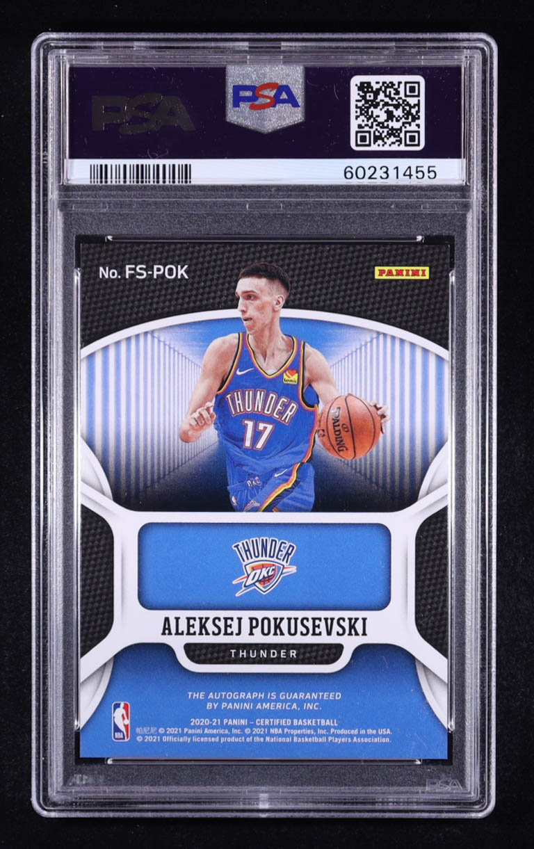 Aleksej Pokusevski 2020-21 Panini Certified Fresh Faces Signatures #FS-POK RC (PSA 10) at PristineAuction.com Aleksej Pokusevski 2020-21 Panini Certified Fresh Faces Signatures #FS-POK RC (PSA 10) at PristineAuction.com