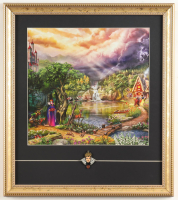 Thomas Kinkade Walt Disney's "Maleficent" Custom Framed Print Display with Maleficent Pin at PristineAuction.com