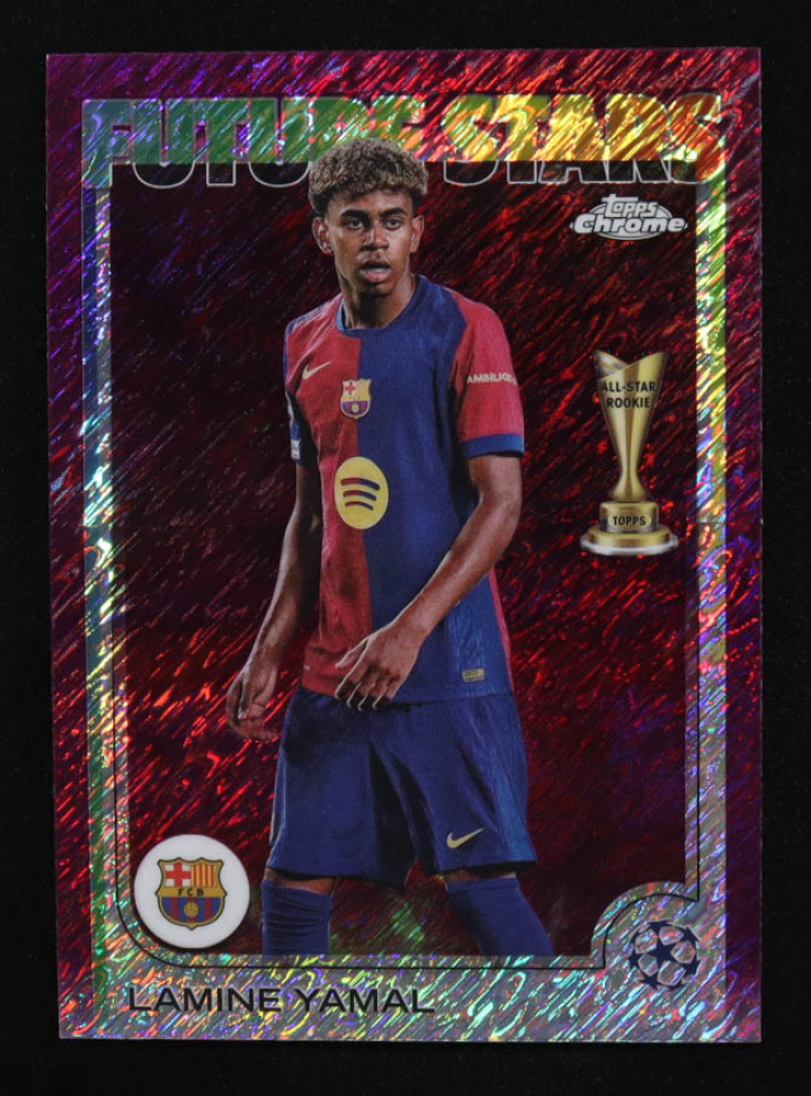 Lamine Yamal 2024-25 Topps Chrome UEFA Club Competitions Magenta Shimmer Refractors #27 FS