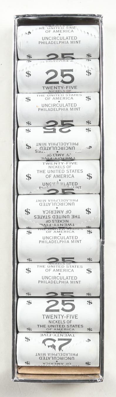 250$ of Uncirculated Nickels Coin Roll Set with (500) Coins at PristineAuction.com 250$ of Uncirculated Nickels Coin Roll Set with (500) Coins at PristineAuction.com