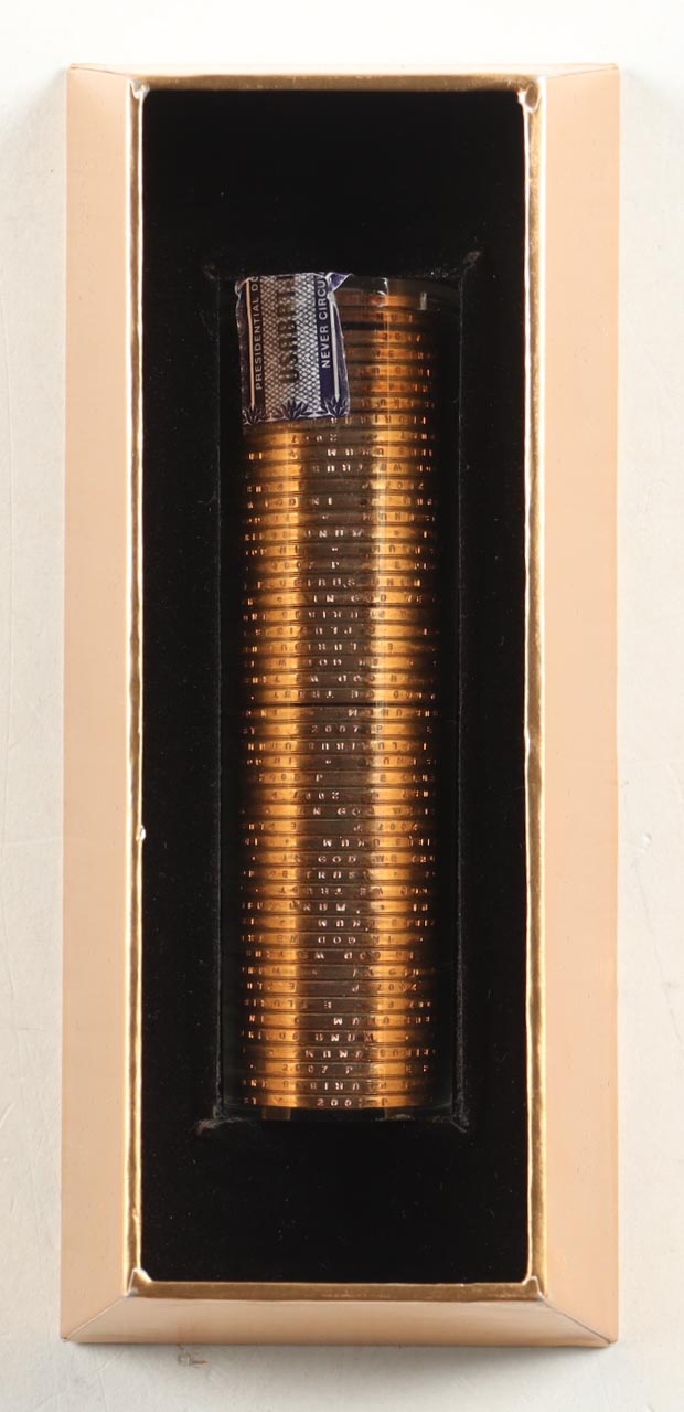 Ballistic Roll of 2007-P Thomas Jefferson Presidential Uncirculated $1 Coins with (50) Coins at PristineAuction.com Ballistic Roll of 2007-P Thomas Jefferson Presidential Uncirculated $1 Coins with (50) Coins at PristineAuction.com