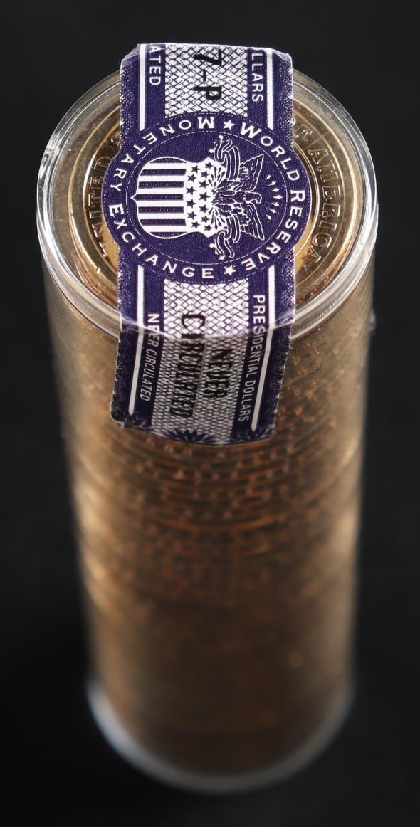 Ballistic Roll of 2007-P Thomas Jefferson Presidential Uncirculated $1 Coins with (50) Coins at PristineAuction.com Ballistic Roll of 2007-P Thomas Jefferson Presidential Uncirculated $1 Coins with (50) Coins at PristineAuction.com