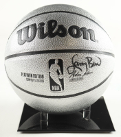 Larry Bird Signed NBA Basketball with Display Stand (PSA) at PristineAuction.com