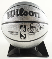 Larry Bird Signed NBA Basketball with Display Stand (PSA) at PristineAuction.com