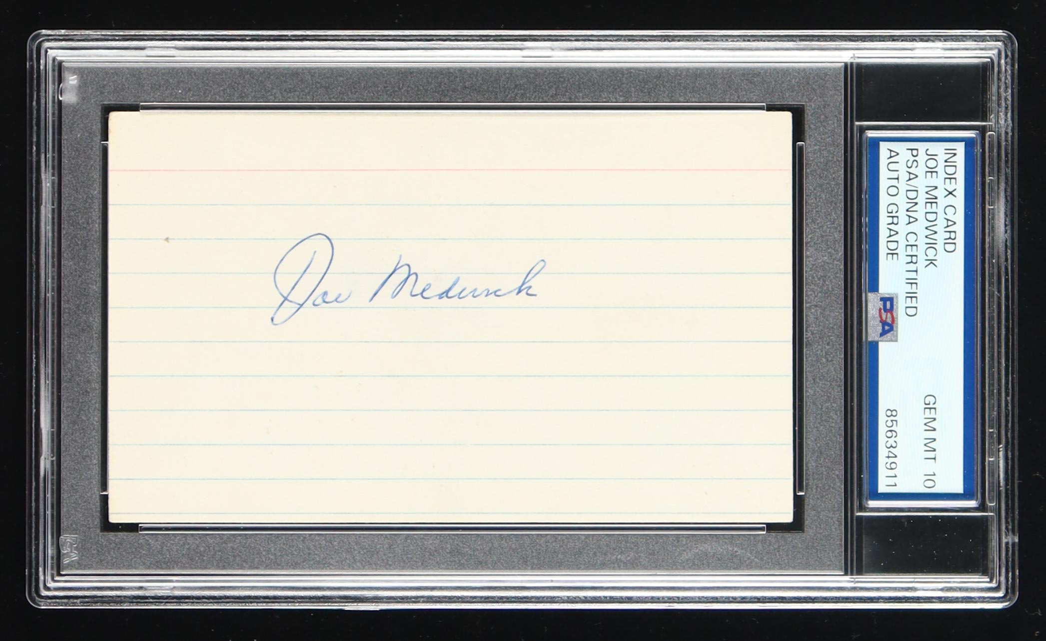 Joe Medwick Signed Index Card (PSA 10) at PristineAuction.com Joe Medwick Signed Index Card (PSA 10) at PristineAuction.com