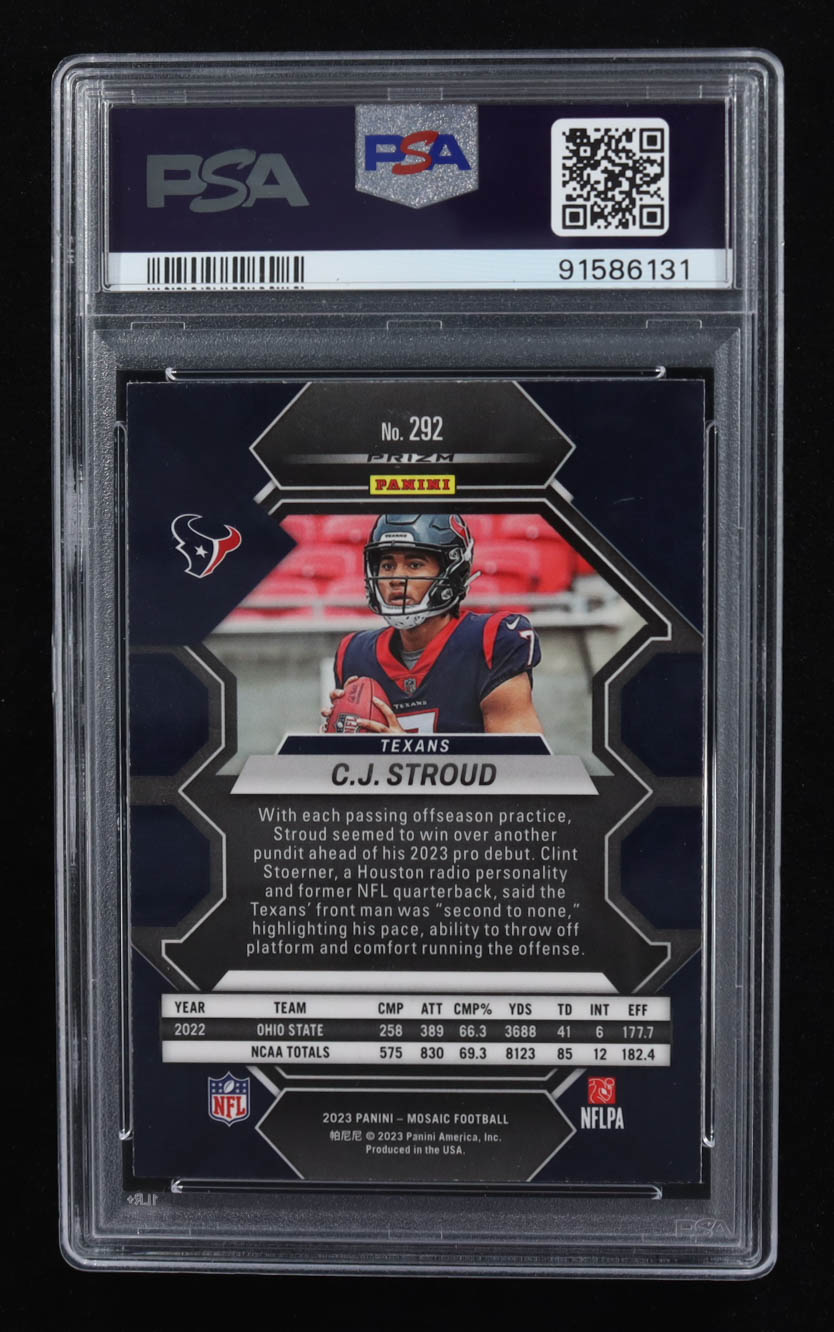 CJ Stroud 2023 Panini Mosaic Mosaic #292 RC (PSA 10) at PristineAuction.com CJ Stroud 2023 Panini Mosaic Mosaic #292 RC (PSA 10) at PristineAuction.com