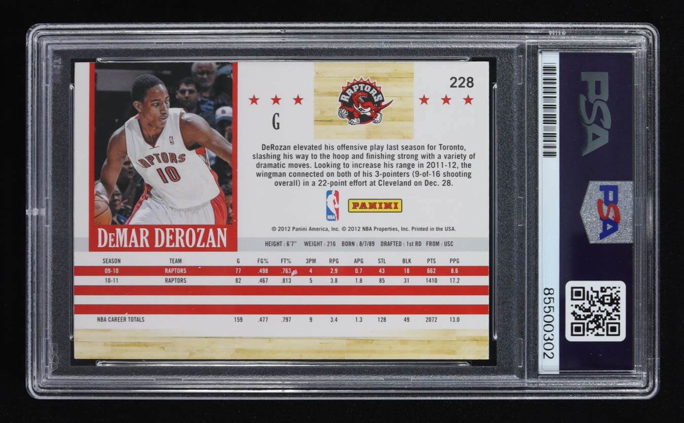 DeMar DeRozan Signed 2011-12 Hoops #228 (PSA) at PristineAuction.com DeMar DeRozan Signed 2011-12 Hoops #228 (PSA) at PristineAuction.com