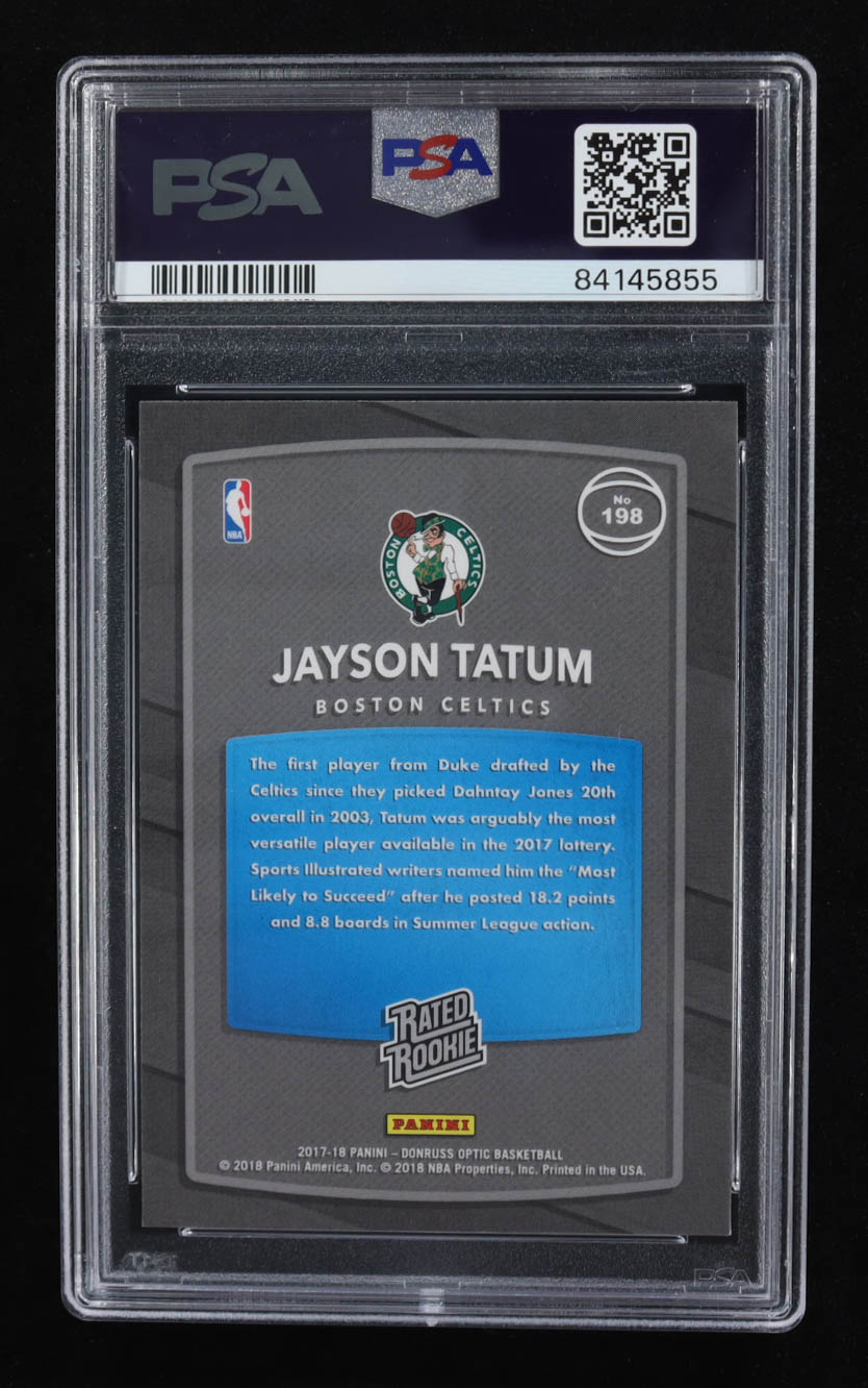 Jayson Tatum 2017-18 Donruss #198 RR RC (PSA 10) at PristineAuction.com Jayson Tatum 2017-18 Donruss #198 RR RC (PSA 10) at PristineAuction.com