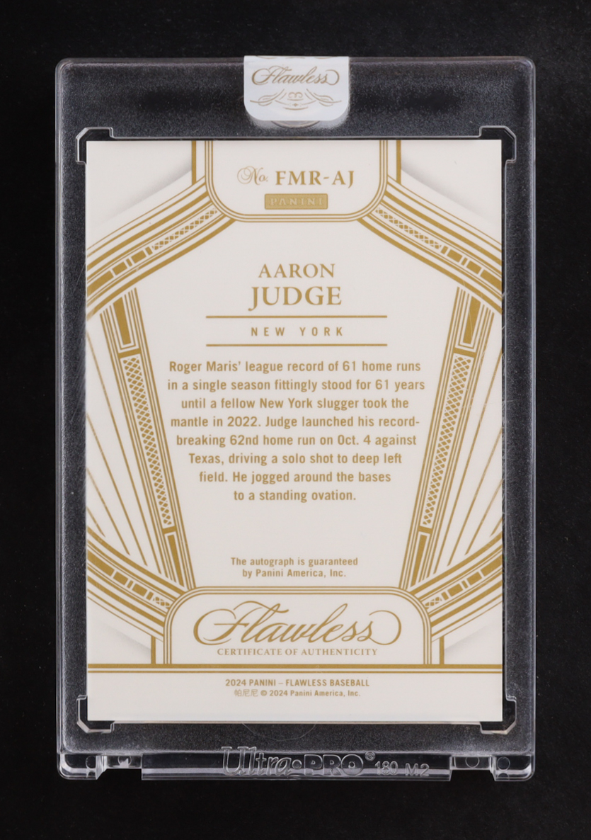 Aaron Judge 2024 Panini Flawless Flawless Moments Signatures Ruby #1 #19/20 at PristineAuction.com Aaron Judge 2024 Panini Flawless Flawless Moments Signatures Ruby #1 #19/20 at PristineAuction.com