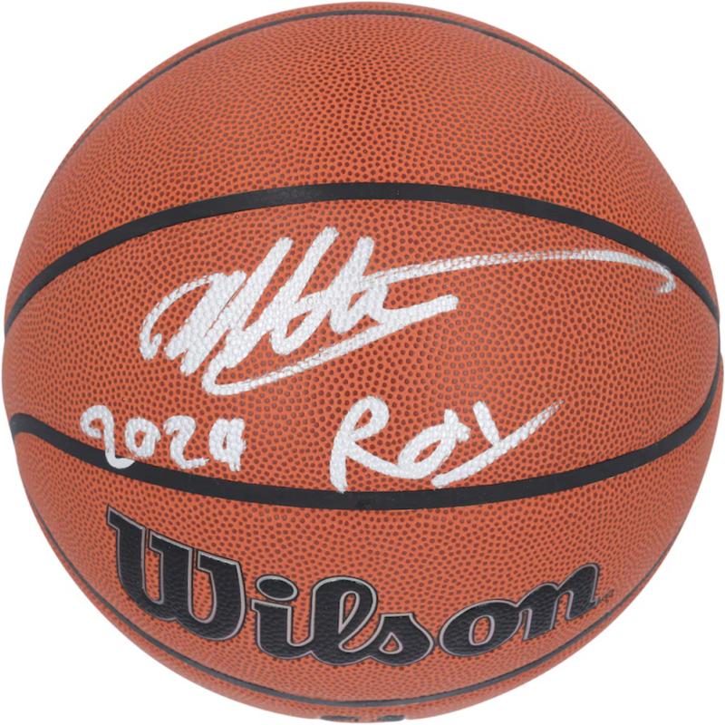 Victor Wembanyama Signed NBA Basketball Inscribed "2024 ROY" (Fanatics) at PristineAuction.com Victor Wembanyama Signed NBA Basketball Inscribed "2024 ROY" (Fanatics) at PristineAuction.com