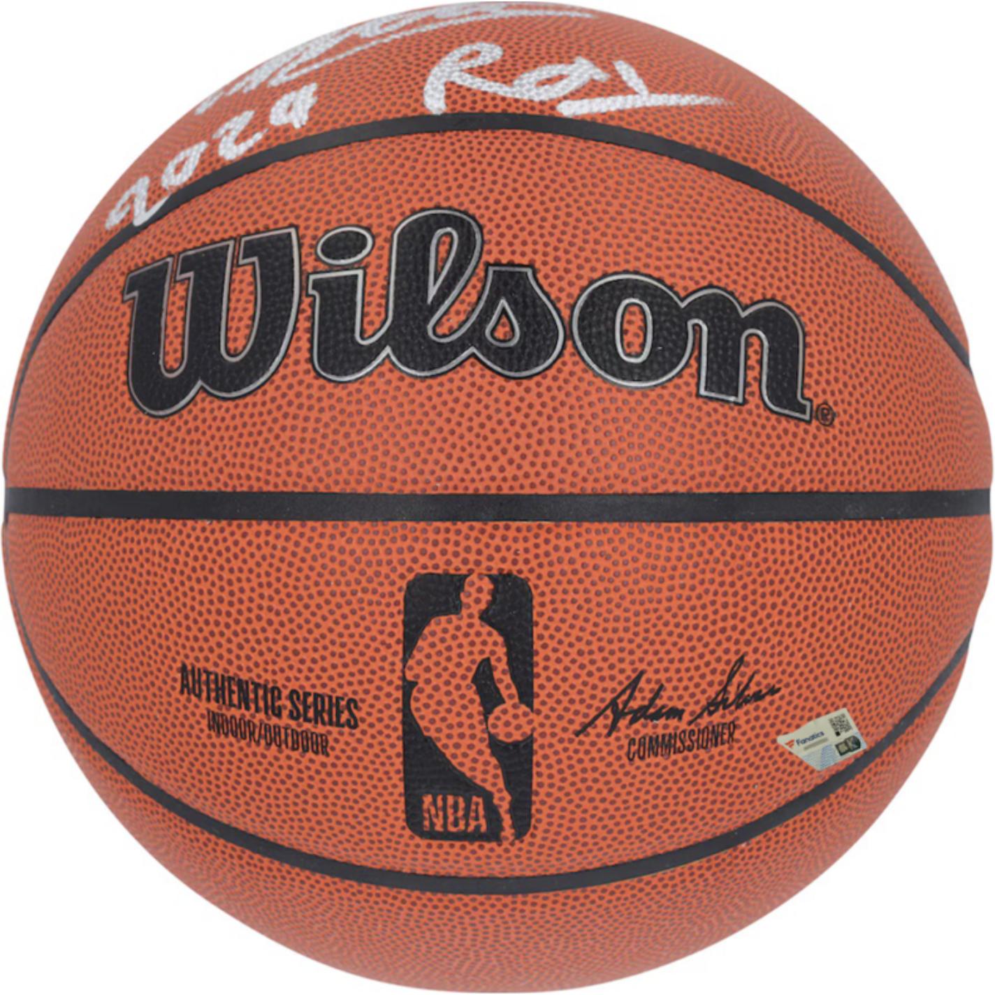 Victor Wembanyama Signed NBA Basketball Inscribed "2024 ROY" (Fanatics) at PristineAuction.com Victor Wembanyama Signed NBA Basketball Inscribed "2024 ROY" (Fanatics) at PristineAuction.com