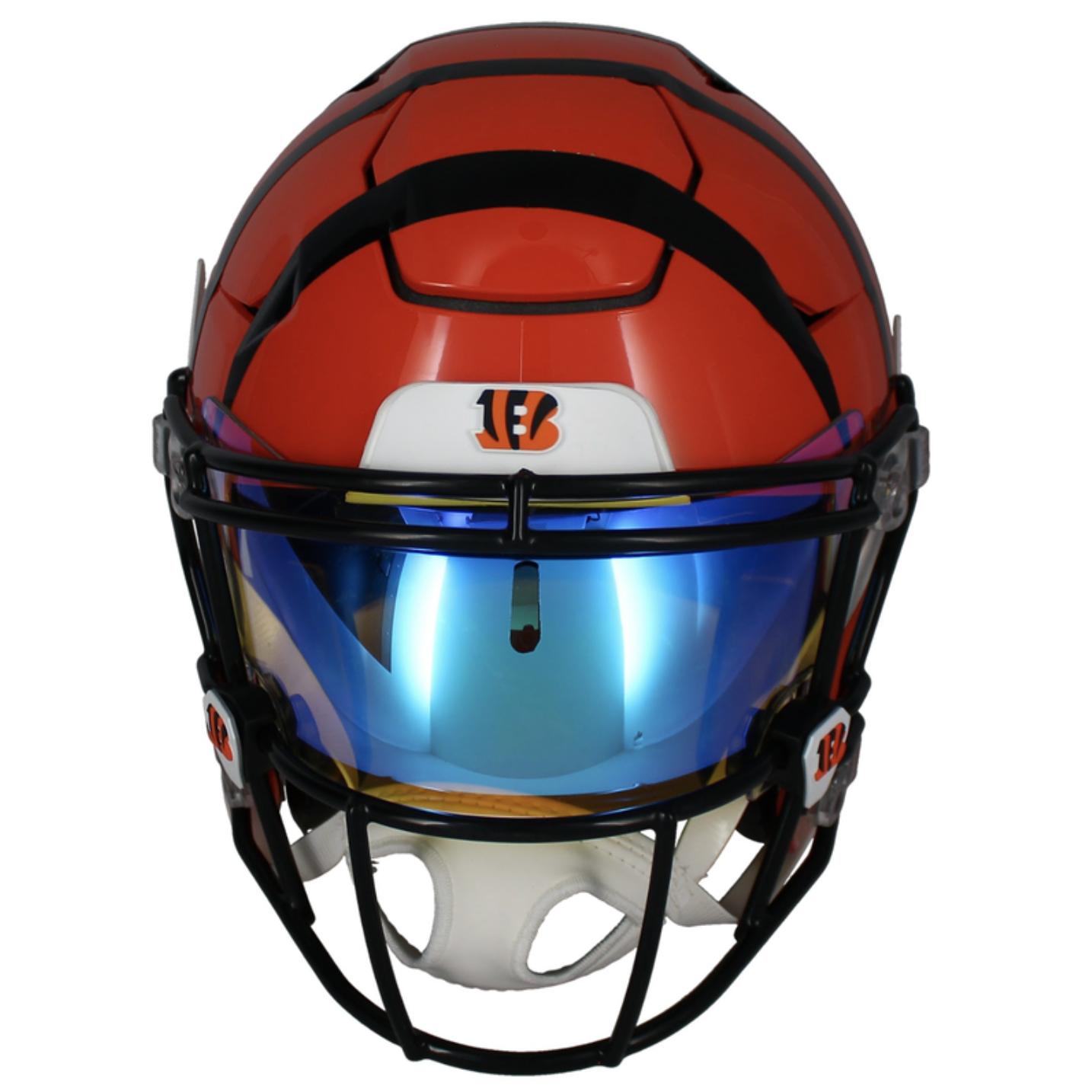 Joe Burrow Signed Bengals Full-Size Authentic On-Field Speedflex Helmet Inscribed "2020 #1 Pick" with Custom Visor (Fanatics) at PristineAuction.com Joe Burrow Signed Bengals Full-Size Authentic On-Field Speedflex Helmet Inscribed "2020 #1 Pick" with Custom Visor (Fanatics) at PristineAuction.com
