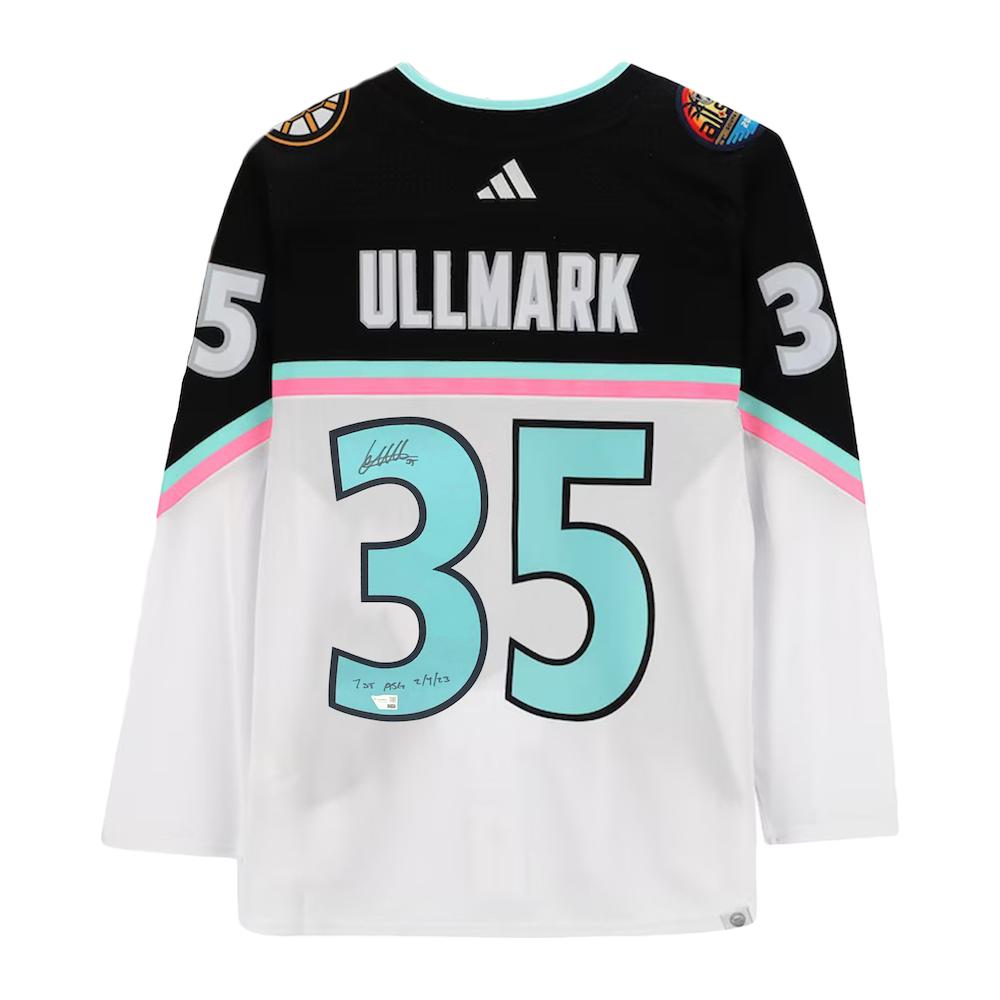 Linus Ullmark Signed Bruins 2023 All-Star Jersey Inscribed "1st ASG 2/4/23" (Fanatics) at PristineAuction.com Linus Ullmark Signed Bruins 2023 All-Star Jersey Inscribed "1st ASG 2/4/23" (Fanatics) at PristineAuction.com