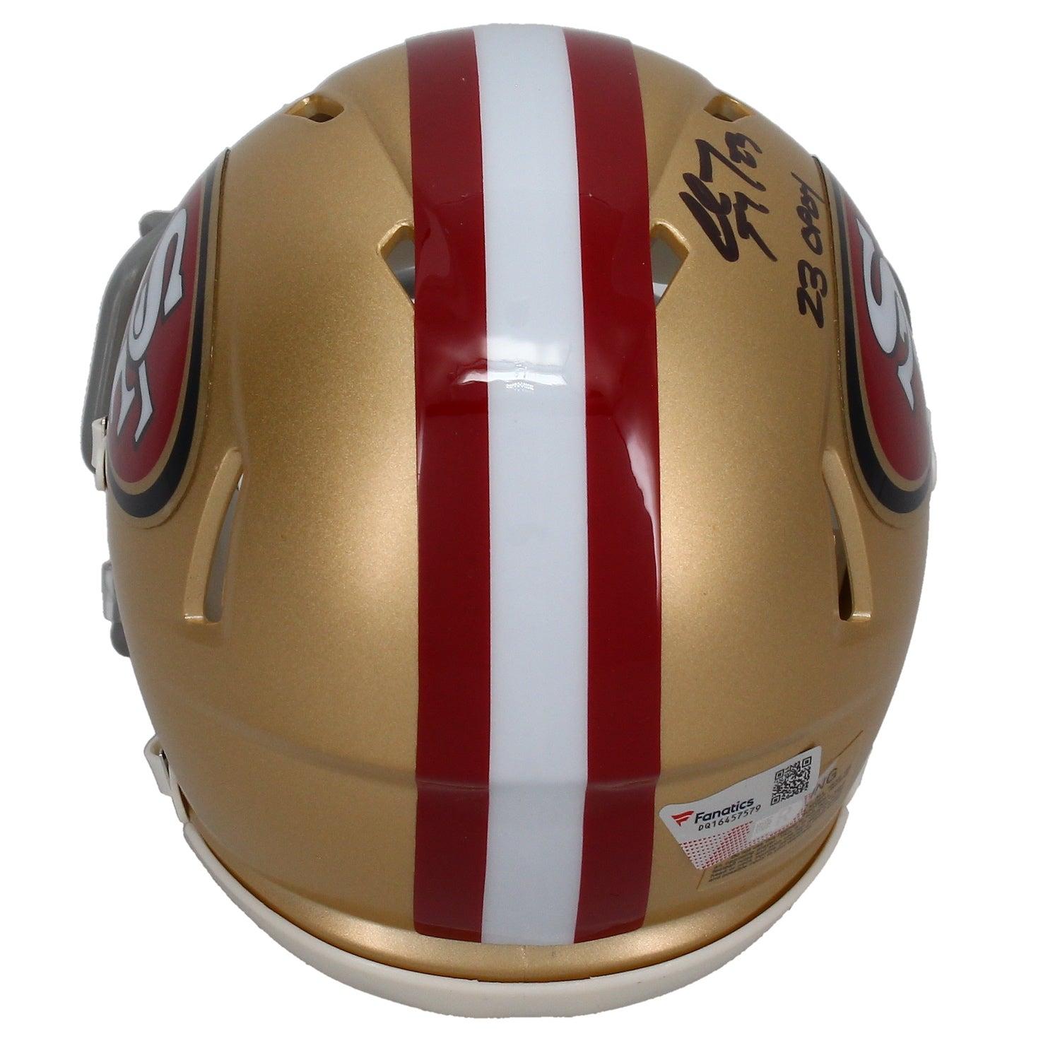 Christian McCaffrey Signed 49ers Speed Mini Helmet Inscribed "23 OPOY" (Fanatics) at PristineAuction.com Christian McCaffrey Signed 49ers Speed Mini Helmet Inscribed "23 OPOY" (Fanatics) at PristineAuction.com