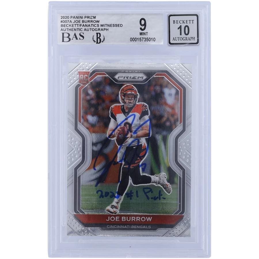 Joe Burrow Signed 2020 Panini Prizm #307A RC Inscribed "2020 #1 Pick" (BGS 9 | Autograph Graded 10) at PristineAuction.com Joe Burrow Signed 2020 Panini Prizm #307A RC Inscribed "2020 #1 Pick" (BGS 9 | Autograph Graded 10) at PristineAuction.com