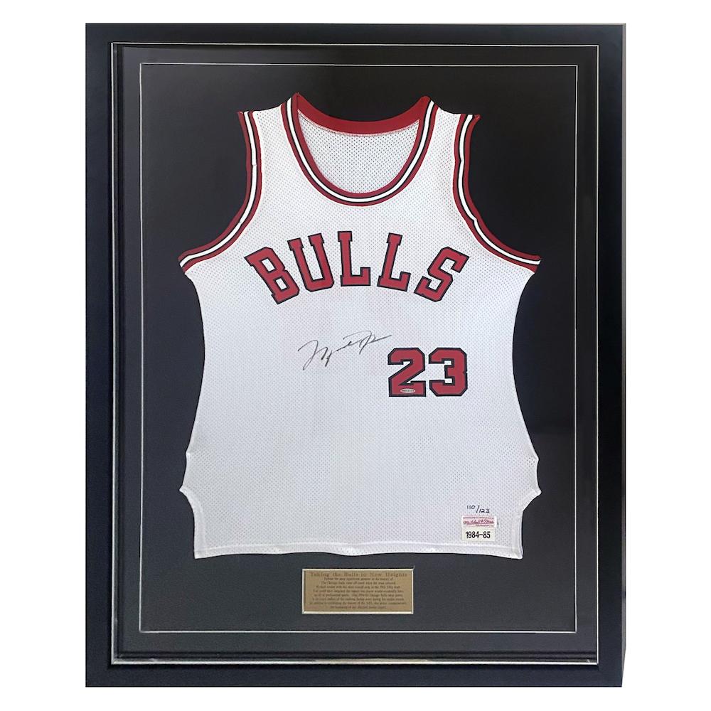 Michael Jordan Signed LE Custom Framed Bulls Jersey Display (UDA) at PristineAuction.com Michael Jordan Signed LE Custom Framed Bulls Jersey Display (UDA) at PristineAuction.com