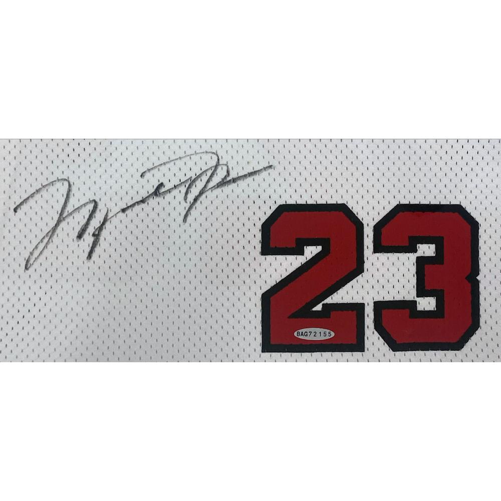 Michael Jordan Signed LE Custom Framed Bulls Jersey Display (UDA) at PristineAuction.com Michael Jordan Signed LE Custom Framed Bulls Jersey Display (UDA) at PristineAuction.com