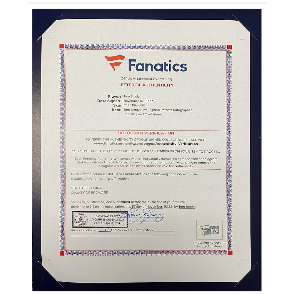 Tom Brady Signed Patriots Speed Mini Helmet (Fanatics) at PristineAuction.com Tom Brady Signed Patriots Speed Mini Helmet (Fanatics) at PristineAuction.com