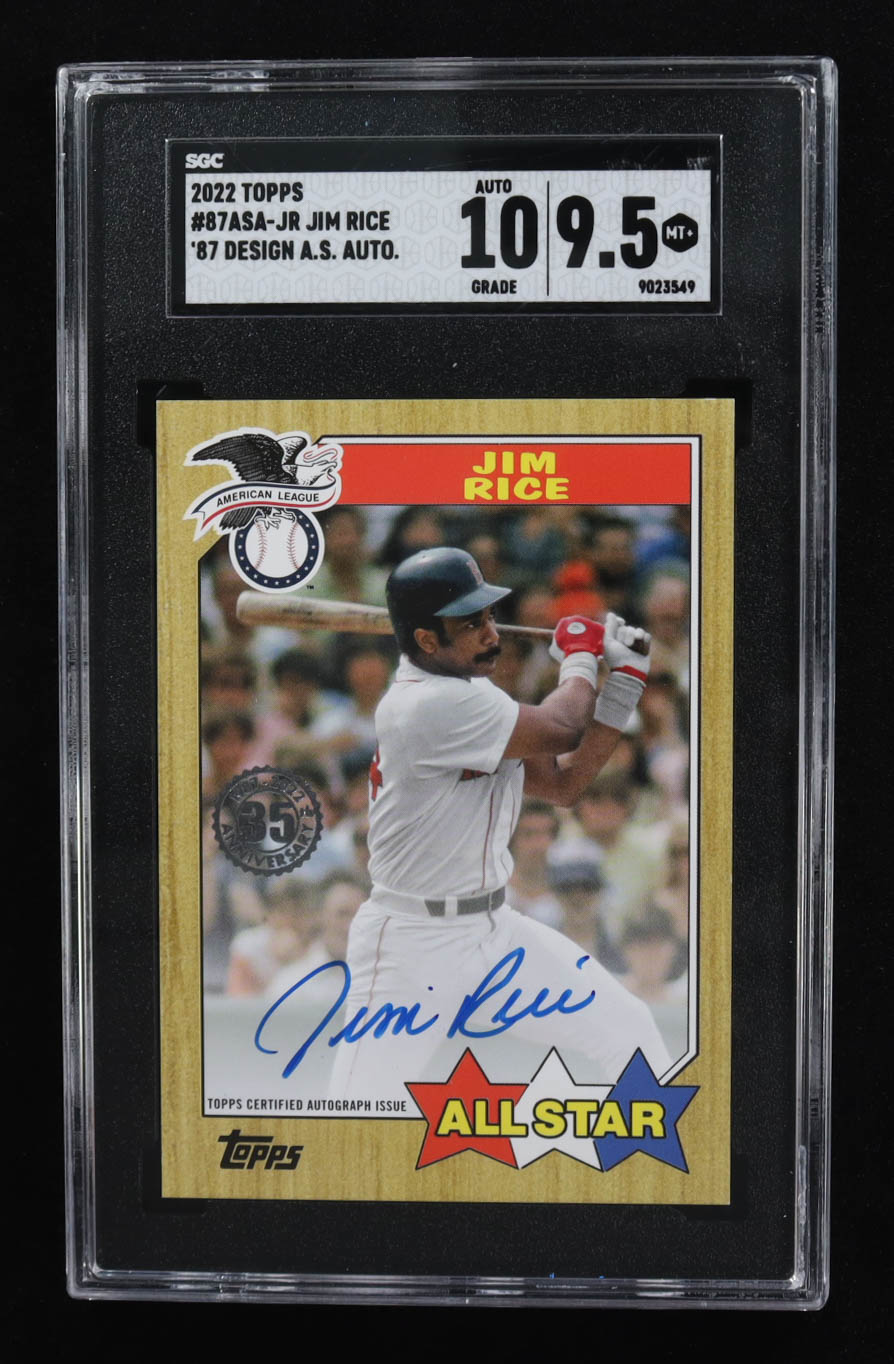 Jim Rice 2022 Topps '87 Topps All-Star Autographs #87ASAJR (SGC 9.5 | Auto Grade 10) at PristineAuction.com Jim Rice 2022 Topps '87 Topps All-Star Autographs #87ASAJR (SGC 9.5 | Auto Grade 10) at PristineAuction.com