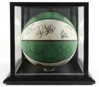 1996-97 Celtics Logo Basketball Team-Signed by (16) with David Wesley, Dana Barros, Todd Day & John Kuester with Display Case (PSA) at PristineAuction.com