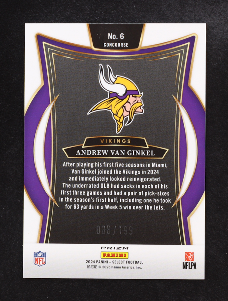 Andrew Van Ginkel 2024 Panini Select White Shock Prizm #6 #88/199 at PristineAuction.com Andrew Van Ginkel 2024 Panini Select White Shock Prizm #6 #88/199 at PristineAuction.com