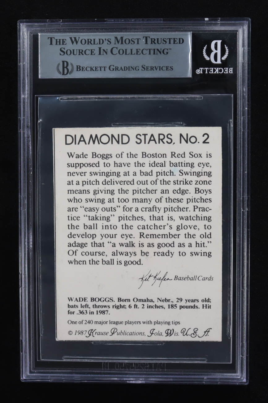 Wade Boggs Signed 1987 Diamond Stars #2 (BGS) at PristineAuction.com Wade Boggs Signed 1987 Diamond Stars #2 (BGS) at PristineAuction.com