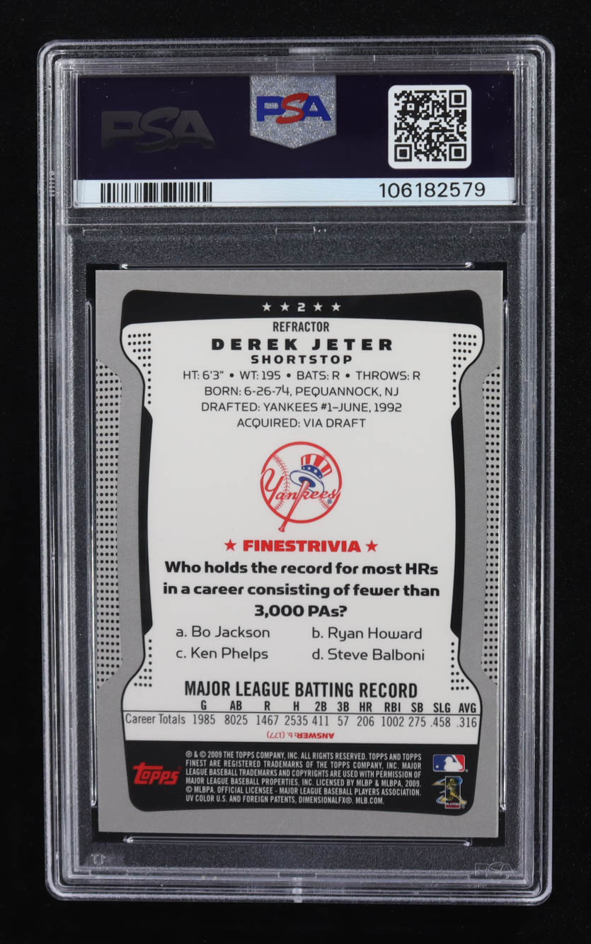 Derek Jeter 2009 Finest Refractors #2 (PSA 8) at PristineAuction.com Derek Jeter 2009 Finest Refractors #2 (PSA 8) at PristineAuction.com
