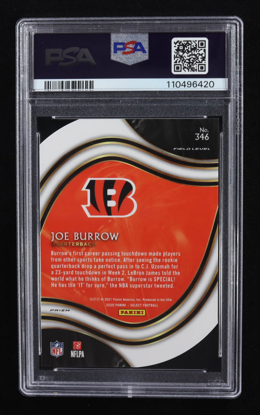 Joe Burrow 2020 Select Prizm Blue Die Cut #346 RC (PSA 10) at PristineAuction.com Joe Burrow 2020 Select Prizm Blue Die Cut #346 RC (PSA 10) at PristineAuction.com