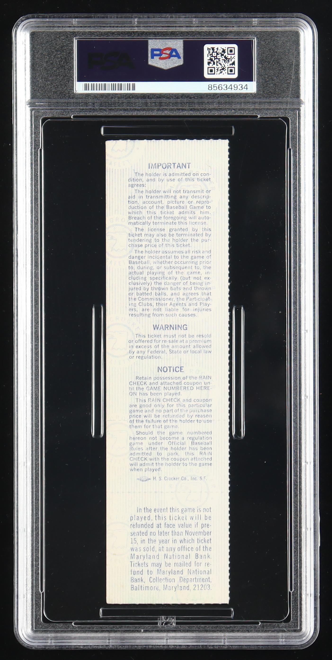 Jim Palmer Signed 1977 World Series Ticket (PSA 10) at PristineAuction.com Jim Palmer Signed 1977 World Series Ticket (PSA 10) at PristineAuction.com