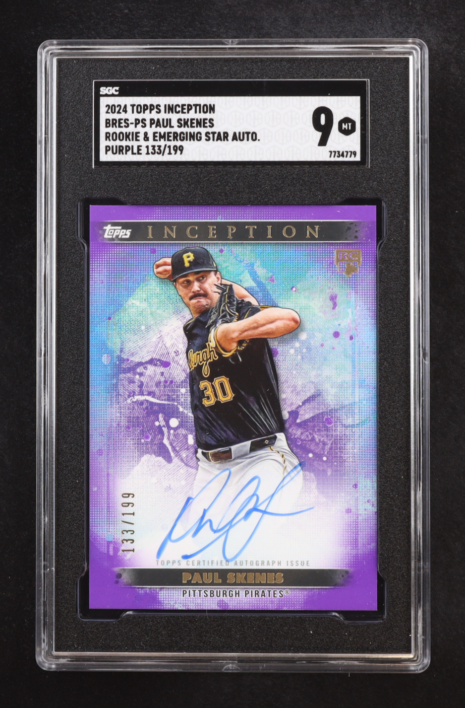 Paul Skenes 2024 Topps Inception Rookie & Emerging Star Autographs Purple #BRESPS #133/199 RC (SGC 9) at PristineAuction.com Paul Skenes 2024 Topps Inception Rookie & Emerging Star Autographs Purple #BRESPS #133/199 RC (SGC 9) at PristineAuction.com