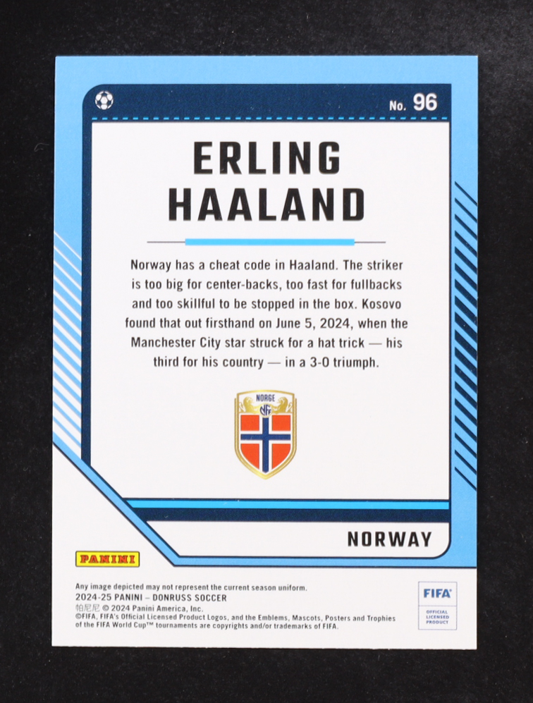 Erling Haaland 2024-25 Panini Donruss #96 at PristineAuction.com Erling Haaland 2024-25 Panini Donruss #96 at PristineAuction.com