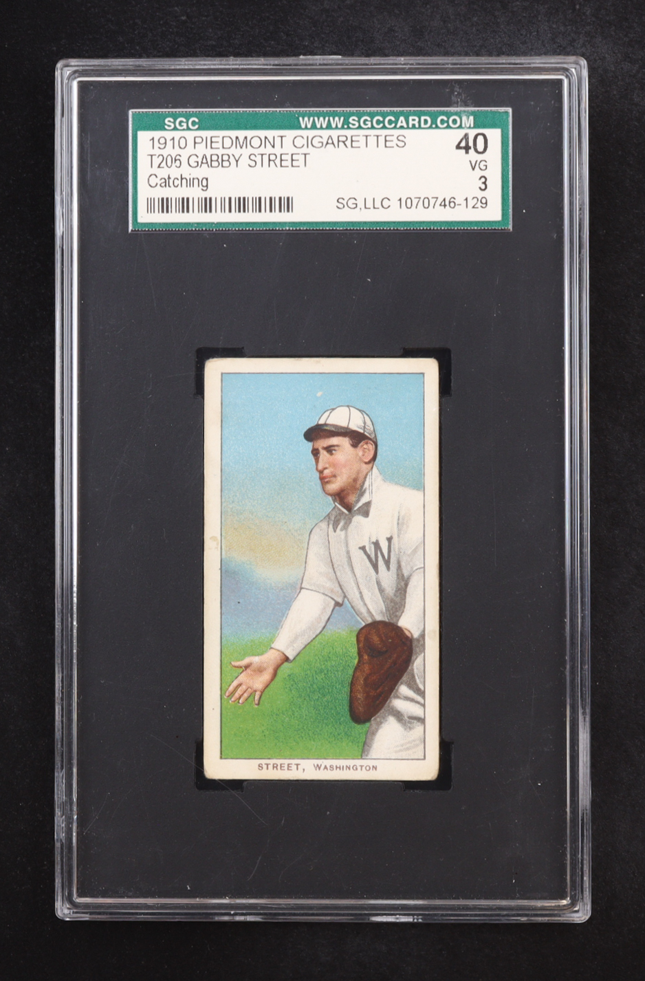 Gabby Street 1910 Piedmont Cigarettes T206 (SGC 3) at PristineAuction.com Gabby Street 1910 Piedmont Cigarettes T206 (SGC 3) at PristineAuction.com